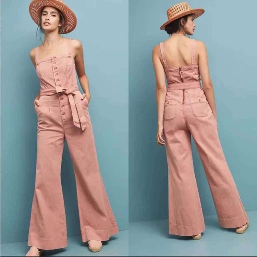 Pilcro and the Letterpress Dusty Rose Wide-Leg Jumpsuit